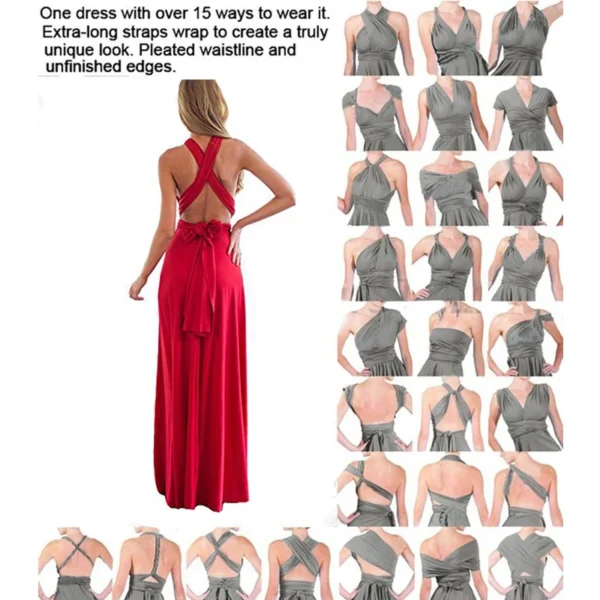 Sexy Women Multiway Wrap Convertible Boho Maxi Club Red Dress Bandage Long Dress Party Bridesmaids Infinity Robe Longue Femme - Image 6