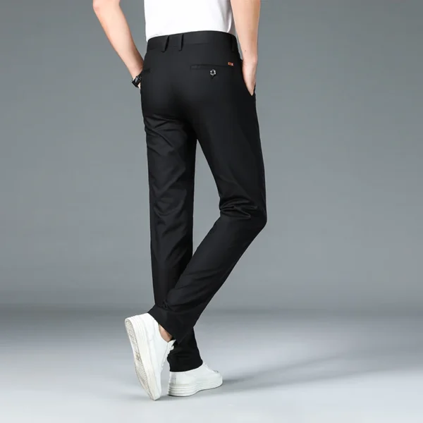 Bamboo Fiber Fabric Men Casual Pants Summer Thin Comfortable Elastic Solid Color Business Office Straight Trousers Brand Clothes - Image 4