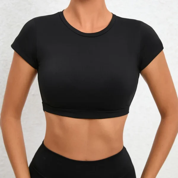 Hearuisavy Sports Shirts Breathable Workout Tops Fitness Sportswear Female Backless Yoga Clothing Sport Crop Tops Women Gym Top - Image 2