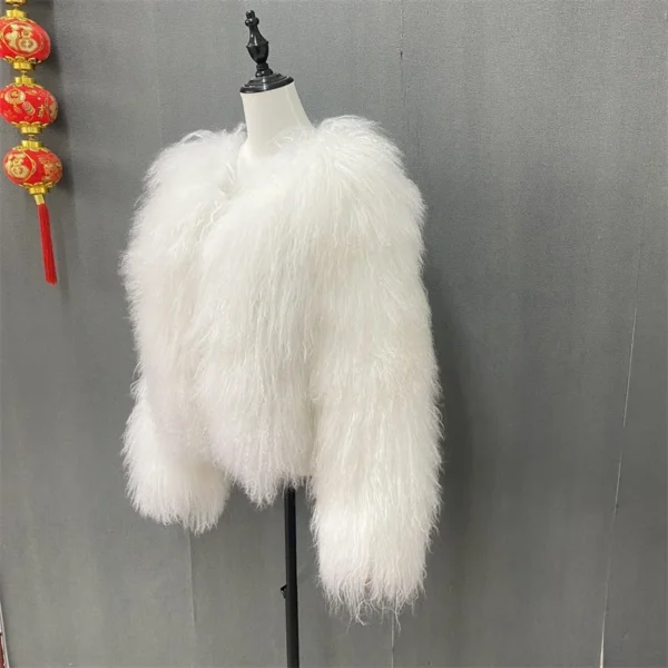 New Winter Autumn Fashion Real Fur Jacket Women Genuine Mongolia Sheep Fur Coat - Image 2