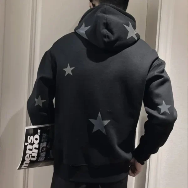 Hoodies Graphic Sweatshirt for Men Black Hip Hop Male Clothes Loose Luxury Aesthetic Emo 90s Vintage Simple Winter S Warm Hooded - Image 5