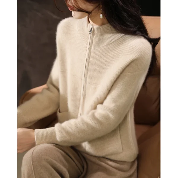 100% Merino wool new Fall/Winter Cashmere sweater Women's o neck Cardigan warm bottom knit shirt top Merino wool - Image 6